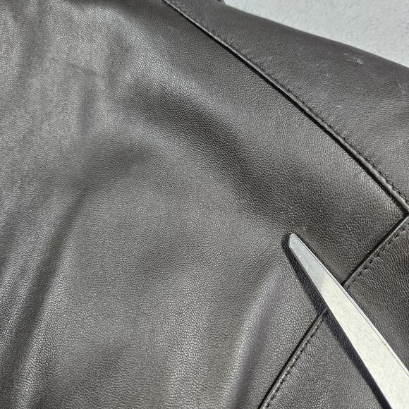 Worthington Leather Lambskin Jacket Women's Size Medium Dark Brown Lined Pockets - Picture 11 of 13